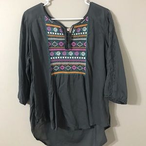 blouse with ties in front